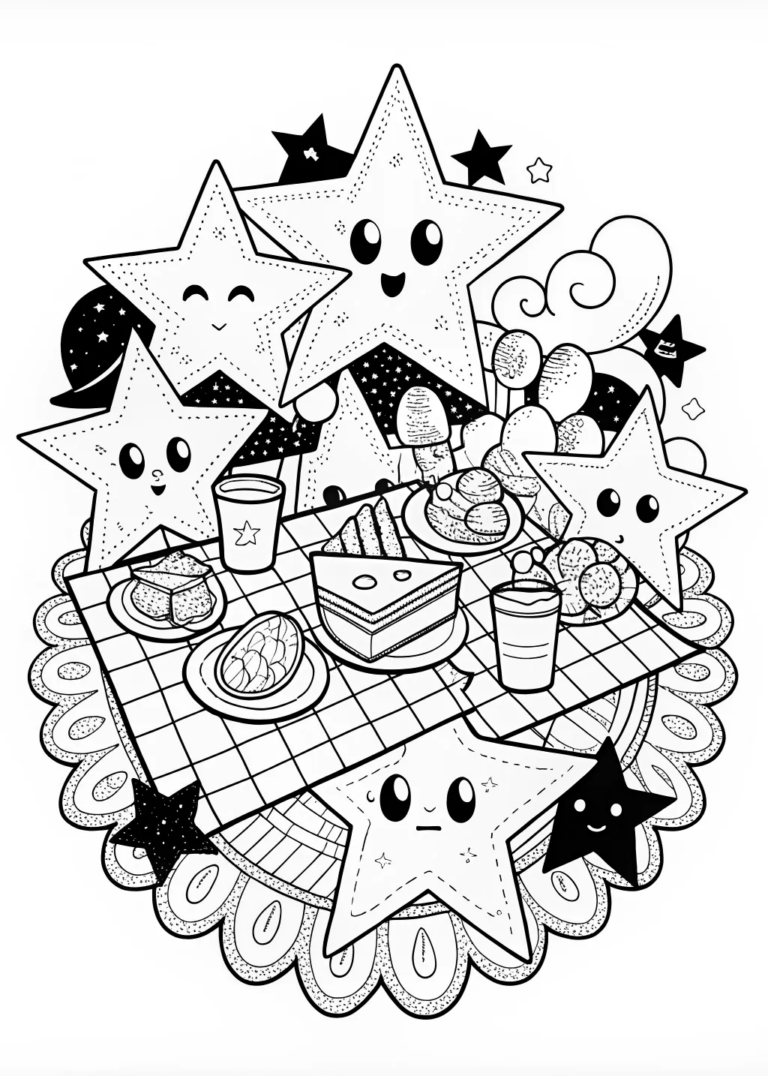 Luna’s Astronaut Picnic Under the Stars coloring pages