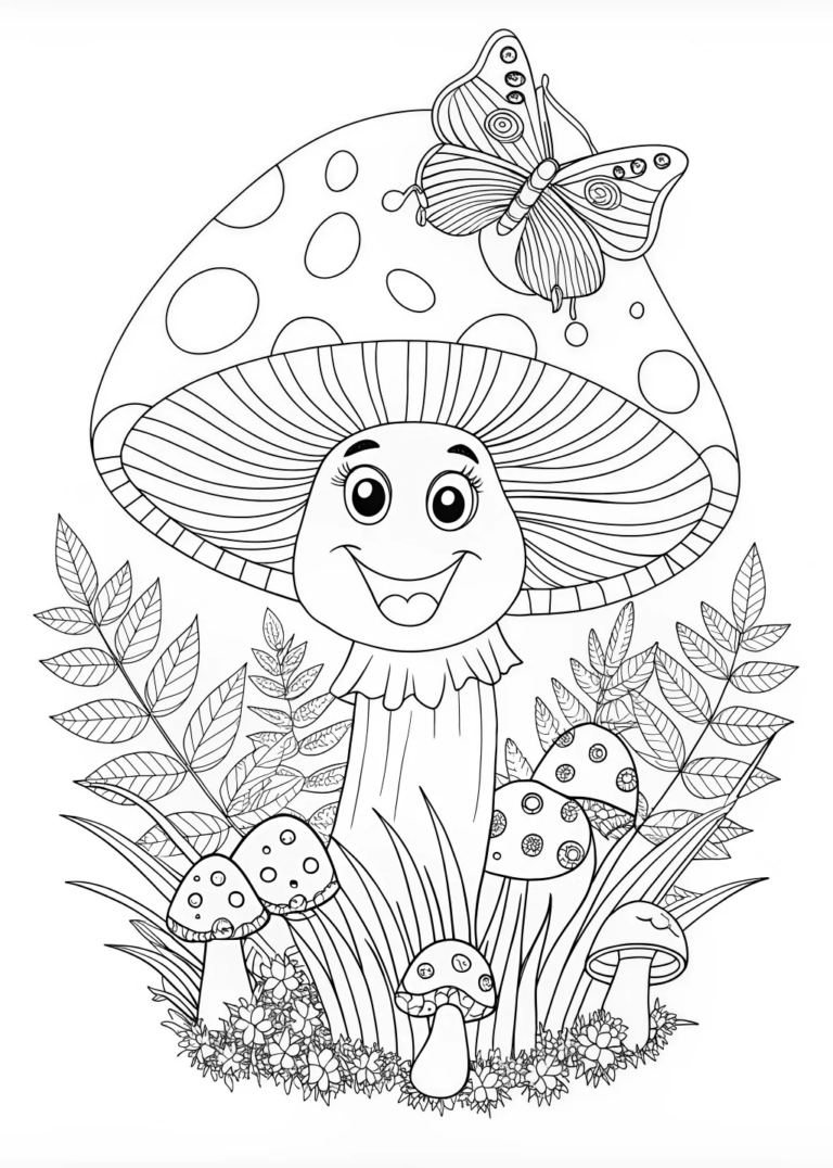 Magical Mushroom in the Forest coloring pages