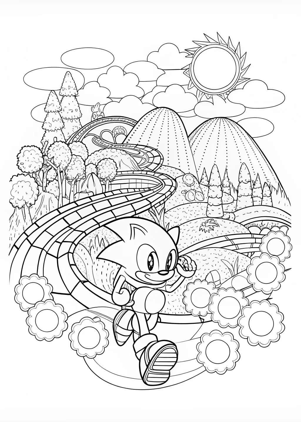 sonic coloring pages