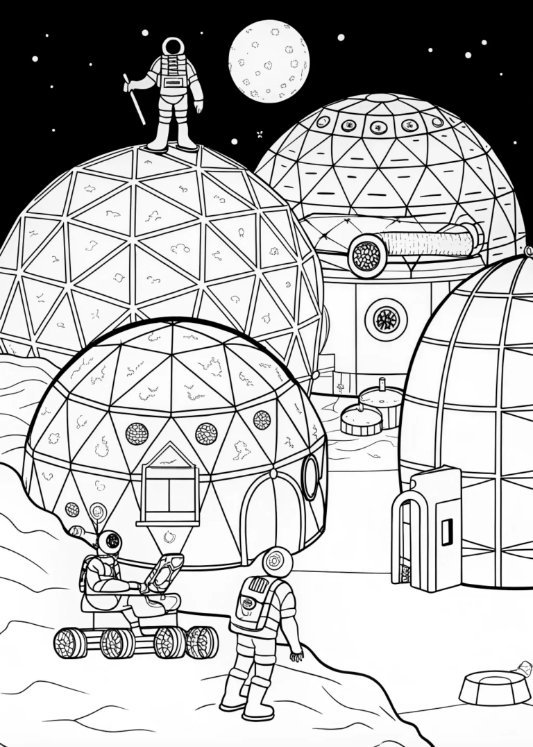 A coloring page of Spider-Man Under the Moonlight