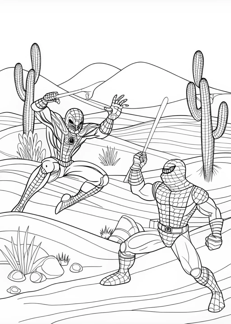 Spiderman fighting Scorpion Coloring Page - Free & Printable