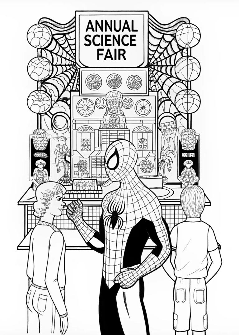 A coloring page of Spider-Man: Black Suit Adventure