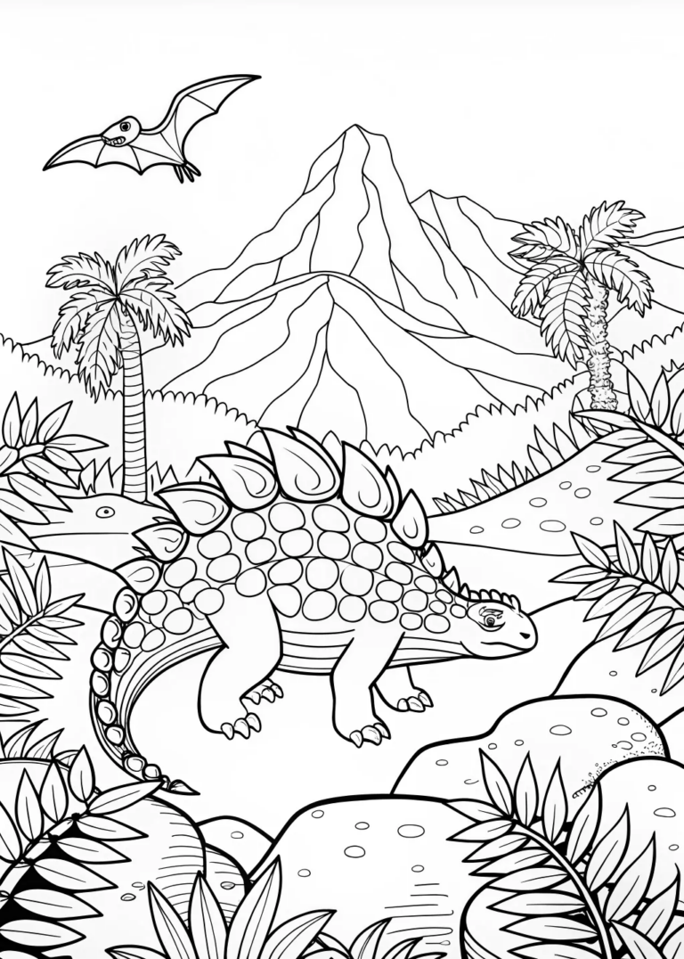 Spiky Ankylosaurus Adventure coloring pages