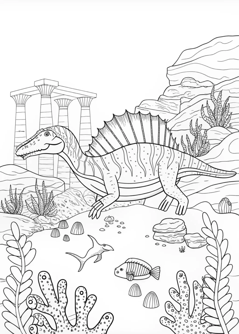 Spinosaurus: Underwater Adventure coloring pages