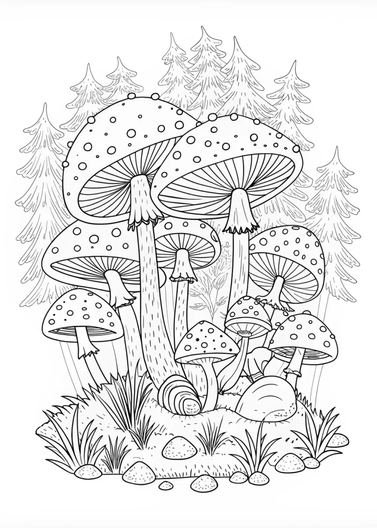 Magical Mushroom Wonderland coloring pages