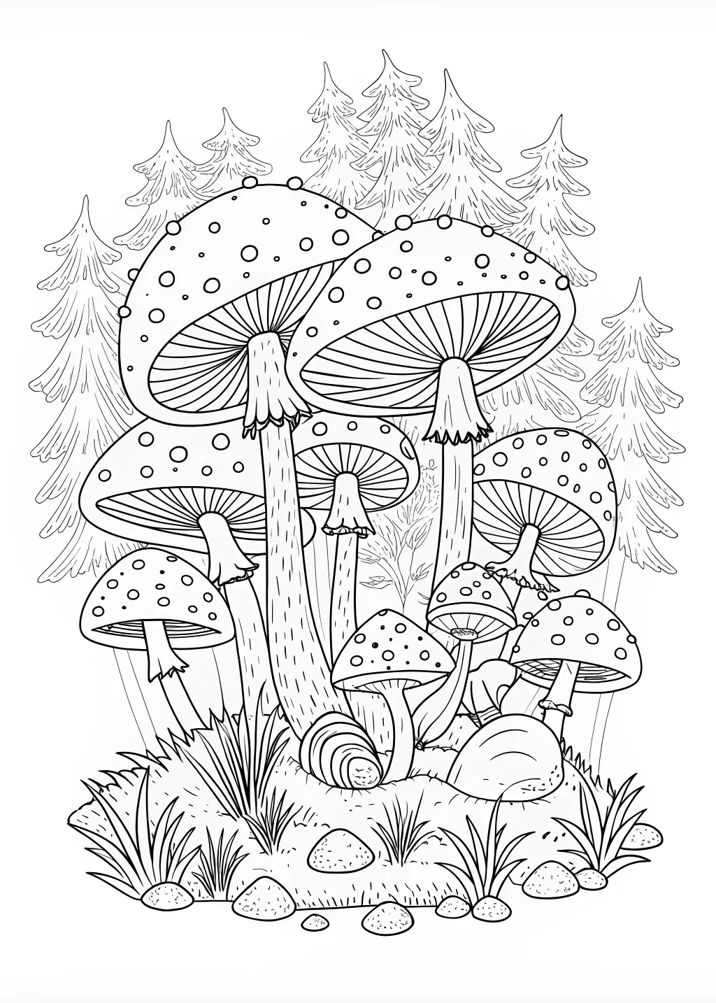 mushroom coloring pages