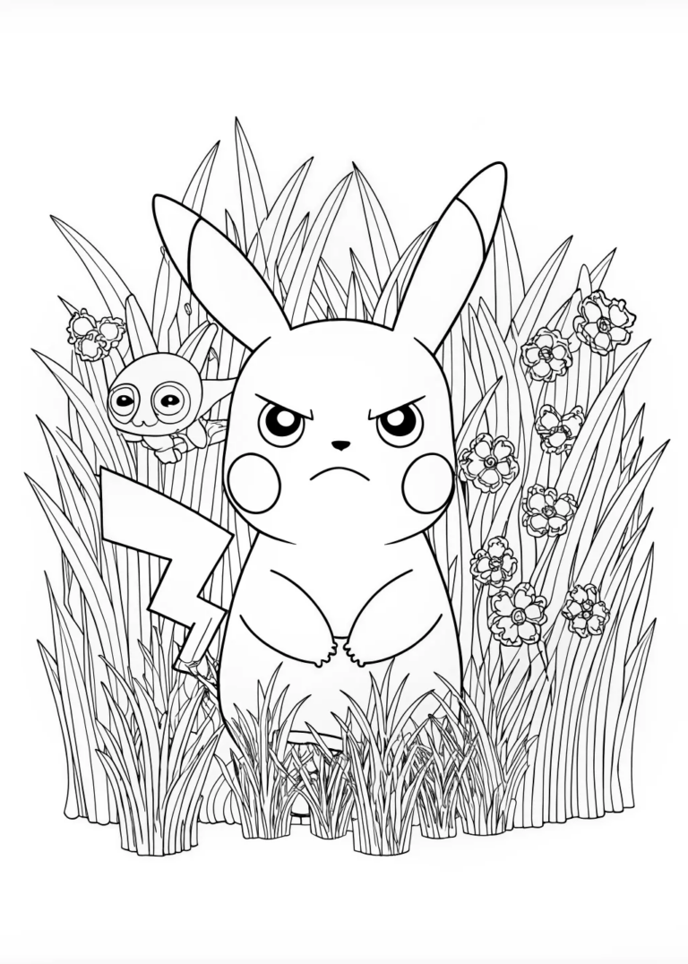 Suspicious Pikachu coloring pages