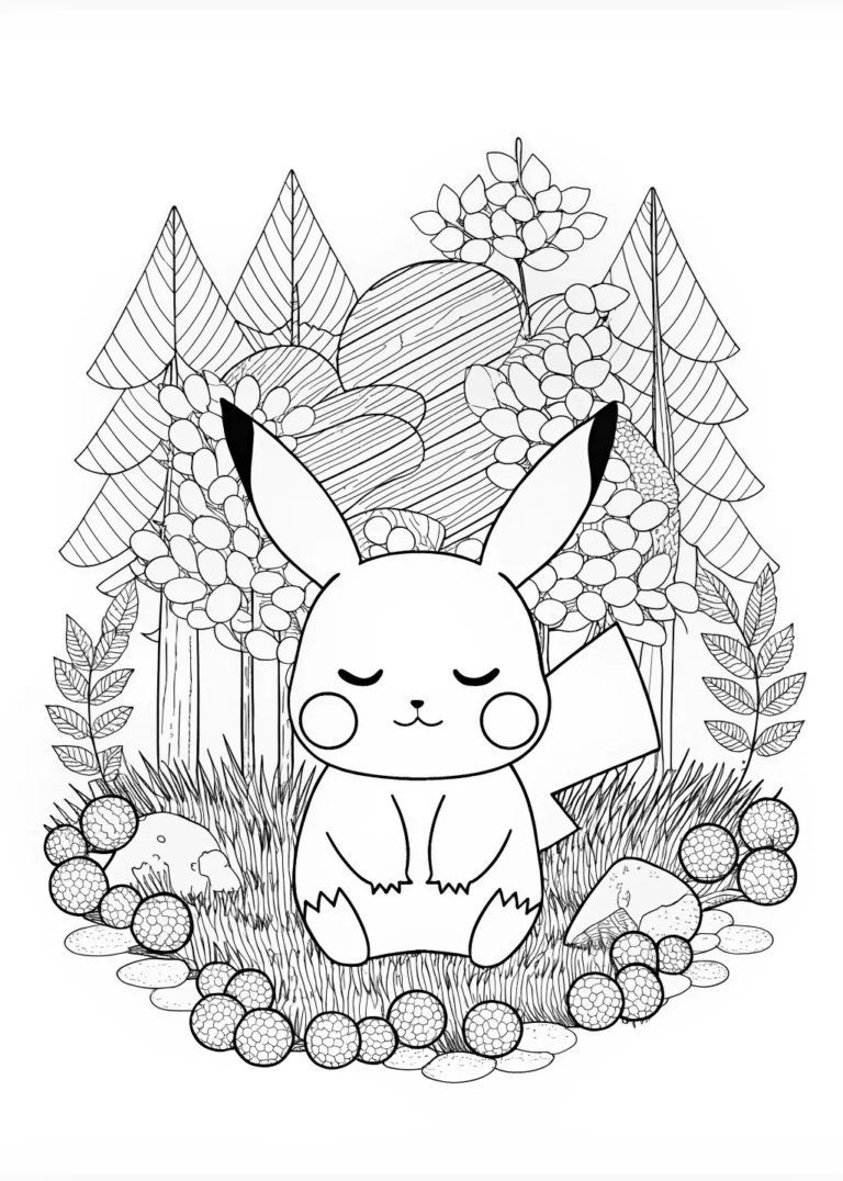 Pikachu’s Happy Day Coloring Page coloring pages