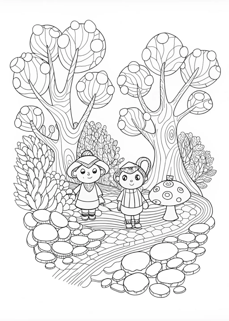 Tweedledee and Tweedledum’s Playful Adventure coloring pages