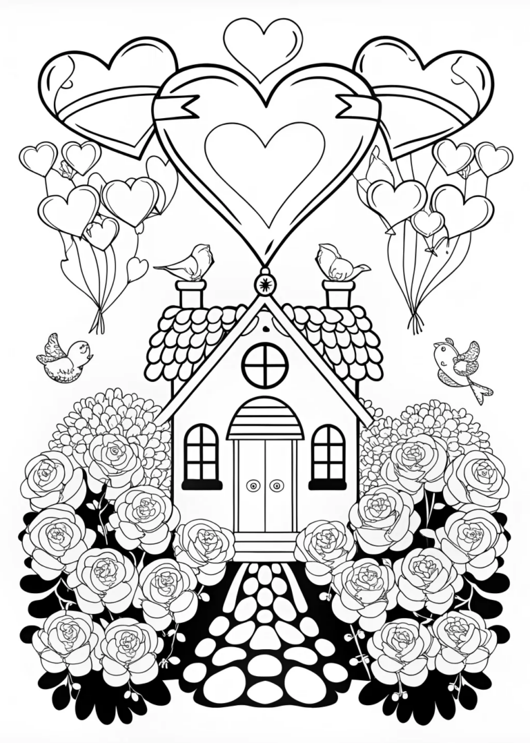 A coloring page of Heart Mandala Coloring Page