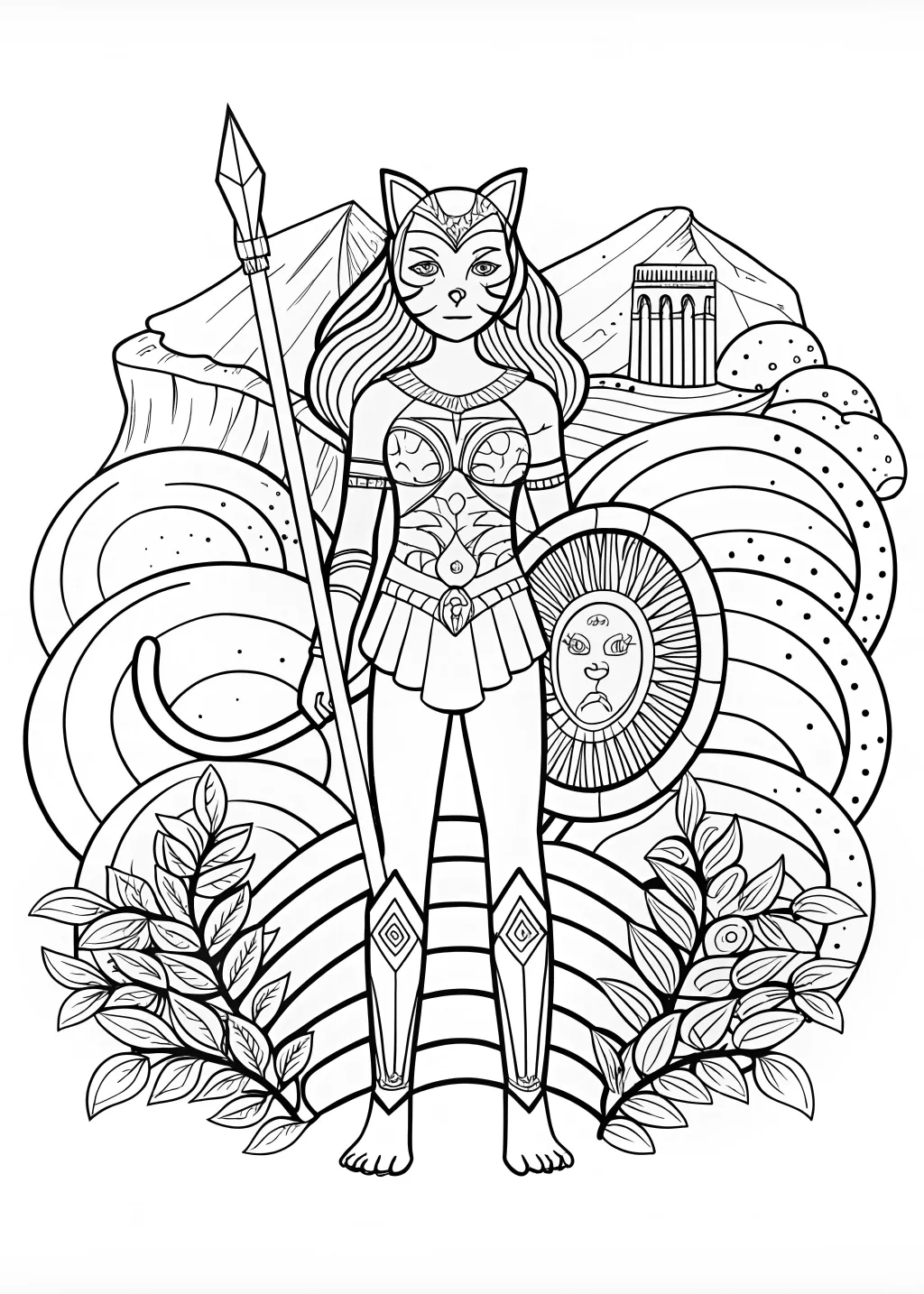 Wonder Woman: Fierce and Fearless Coloring Page