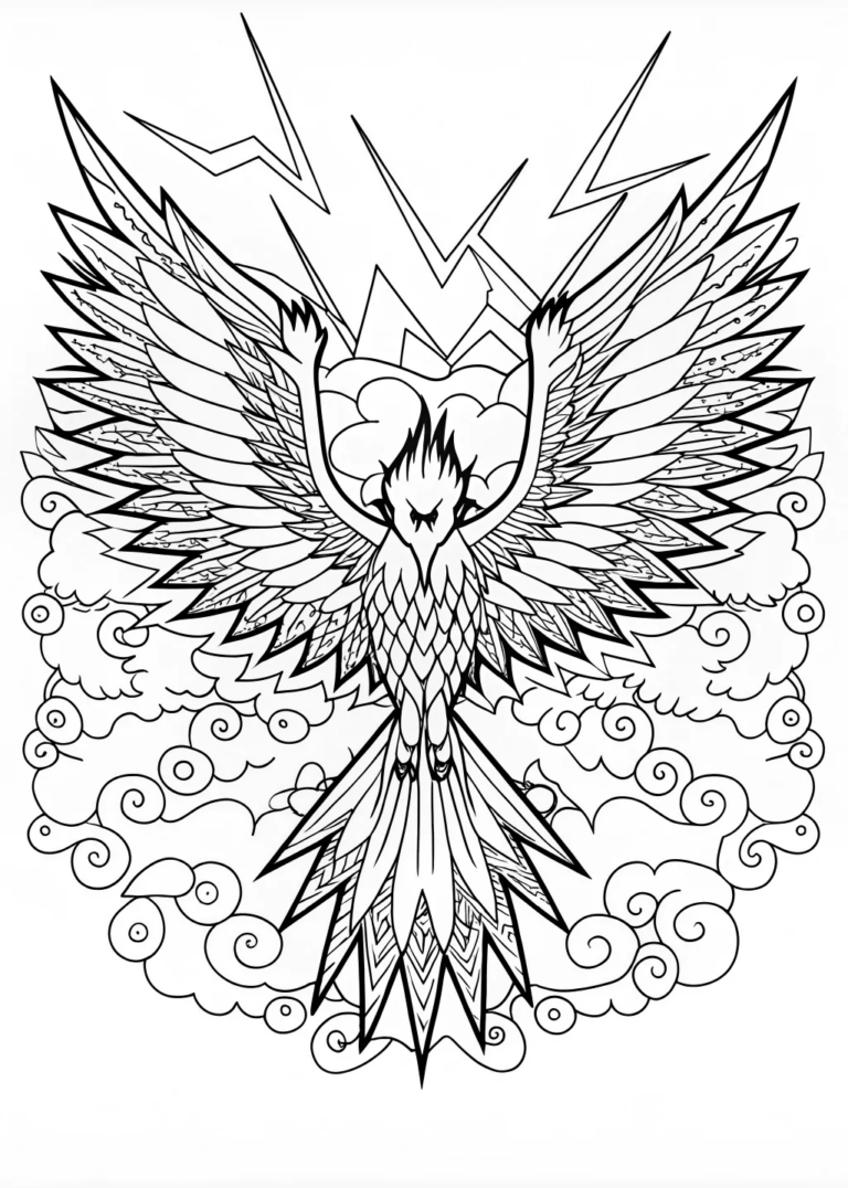 Articuno Soaring Above the Mountains Coloring Page coloring pages