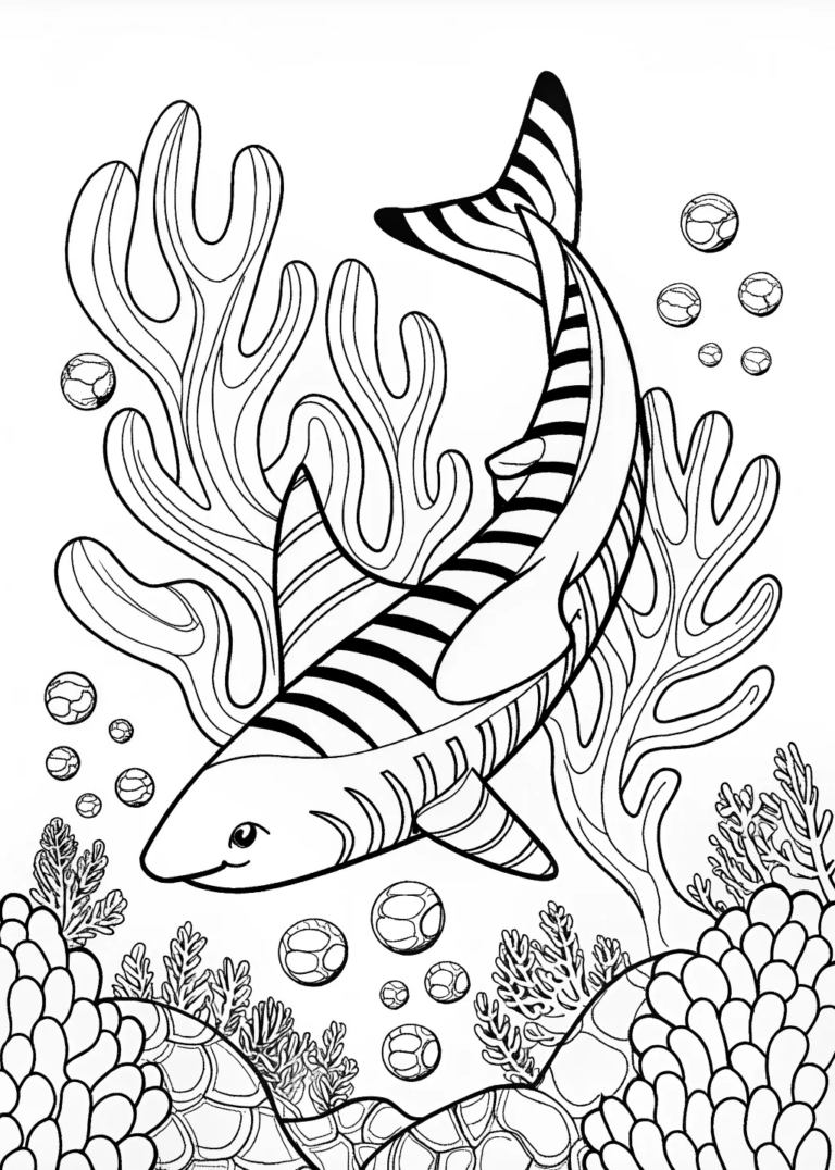 Underwater Adventure with Stripy the Fish coloring pages