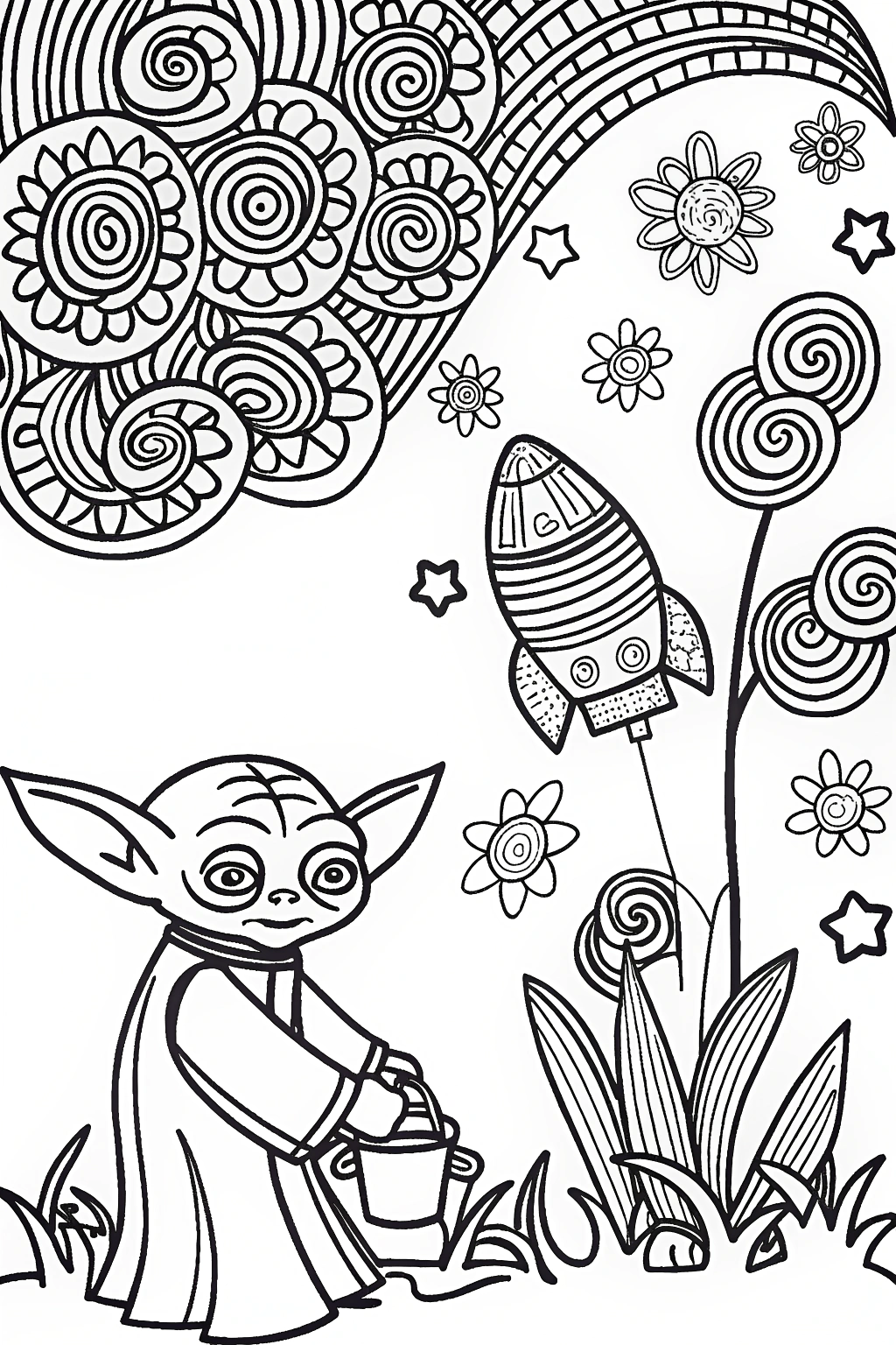 baby yoda coloring pages