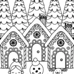 Gingerbread Village Celebration Coloring Page