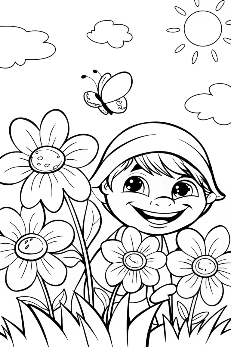 JJ’s Magical Garden of Giggles Coloring Page coloring pages