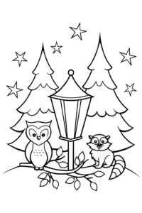 A coloring page of The Christmas Lantern Festival Coloring Page