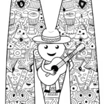 Magical Musician ‘M’ Coloring Page