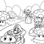 Toad’s Mushroom Kingdom Parade Coloring Page
