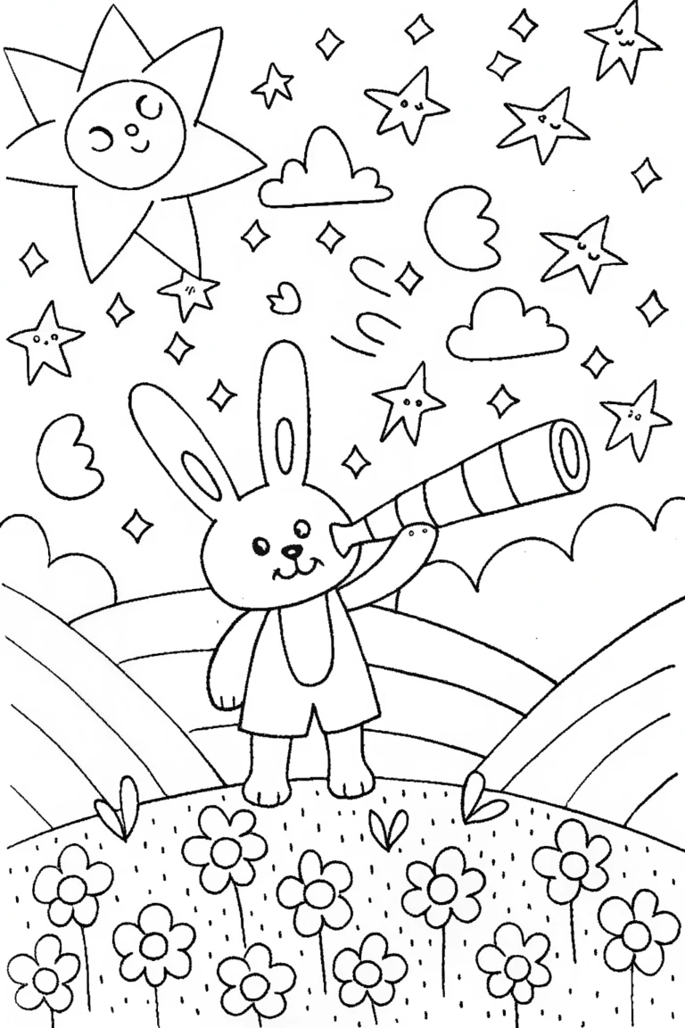 Banban’s Magical Garden Observatory Coloring Page coloring pages