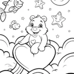 Cuddle Bear’s Dreamy Cloud Adventure Coloring Page