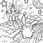 Pompompurin’s Magical Stardust Adventure Coloring Page