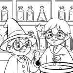 Mario and Luigi’s Magical Potion Adventure Coloring Page