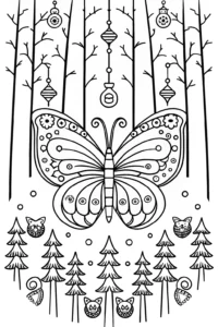 A coloring page of Butterfly’s Enchanted Lantern Festival Coloring Page