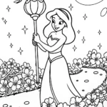 Jasmine’s Garden of Wishes Coloring Page