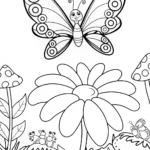 Butterfly Garden Guardian Coloring Page