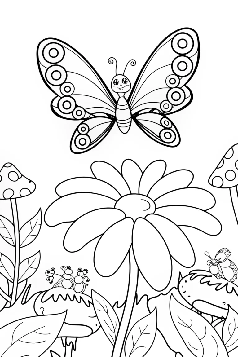 Butterfly Garden Guardian Coloring Page coloring pages