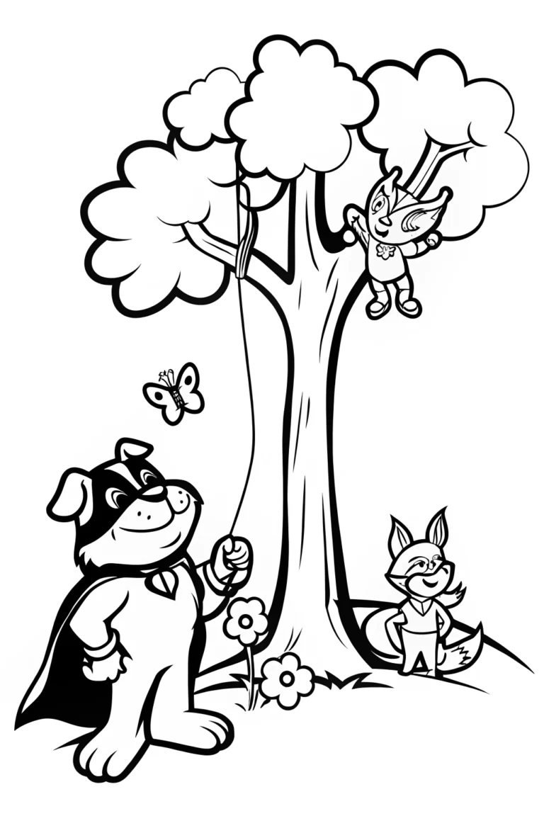 Superhero Pet Rescue Mission Coloring Page coloring pages