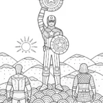 Captain America and the Shield of Unity Coloring Page