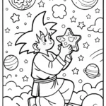 Goku’s Cosmic Puzzle Challenge Coloring Page