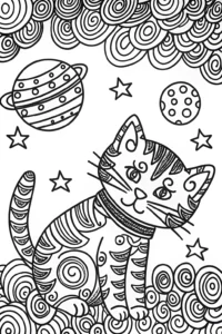 A coloring page of Galaxy’s Cosmic Adventure Coloring Page