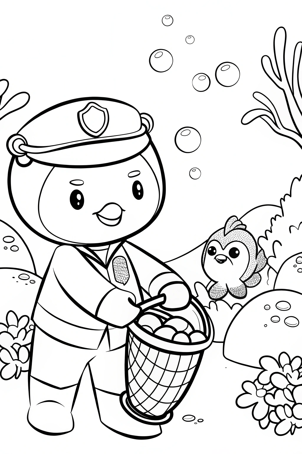 Octonauts Seaside Cleanup Coloring Page