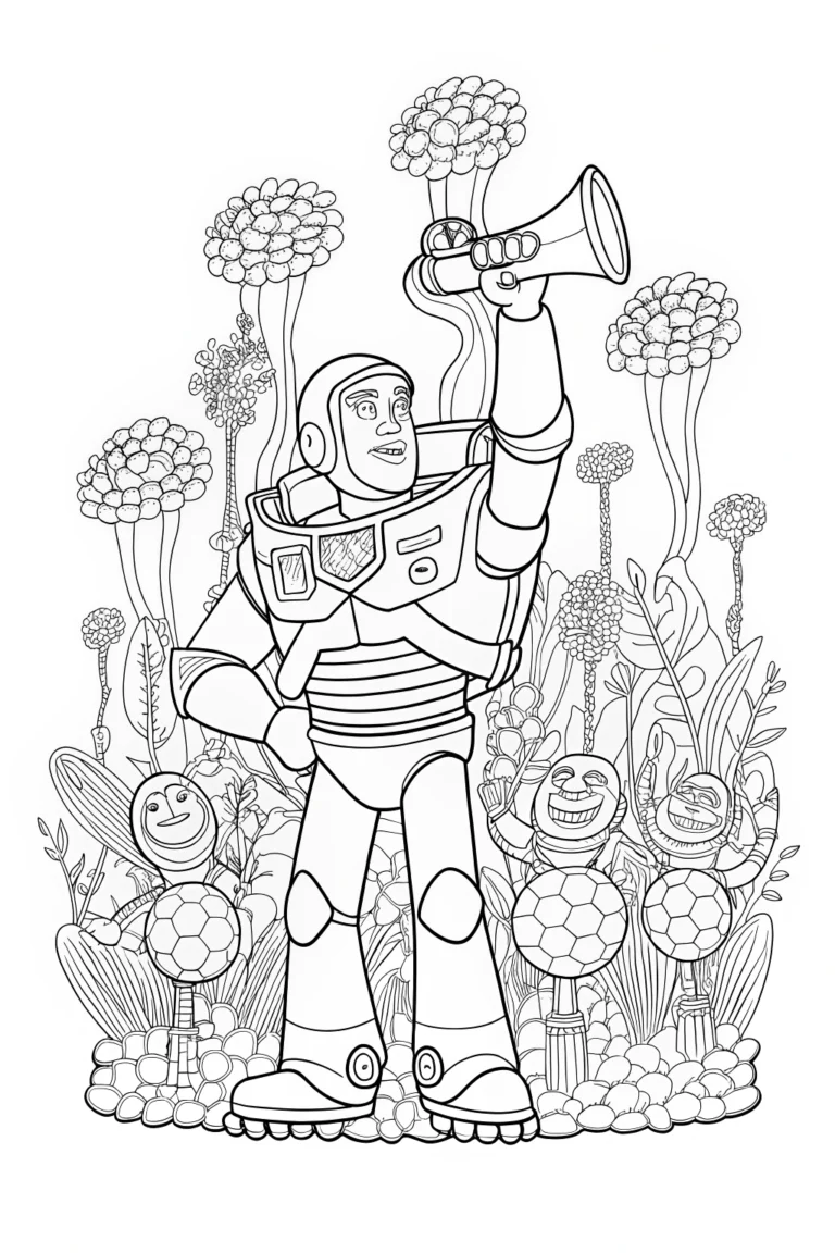 Buzz Lightyear’s Galactic Sports Day Coloring Page coloring pages
