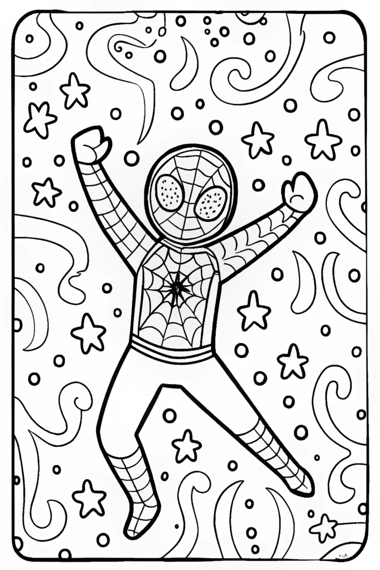 Miles Morales Cosmic Dance Coloring Page coloring pages