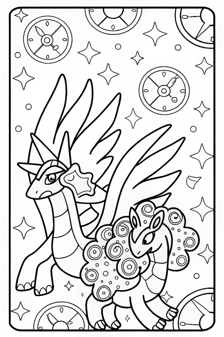 Dialga and Palkia Coloring Page coloring pages