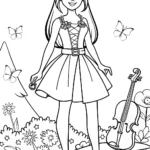 Barbie’s Enchanted Music Festival Coloring Page