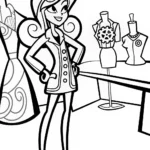 Barbie the Fashion Inventor Coloring Page