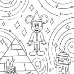 Mickey Mouse’s Time-Traveling Adventure Coloring Page
