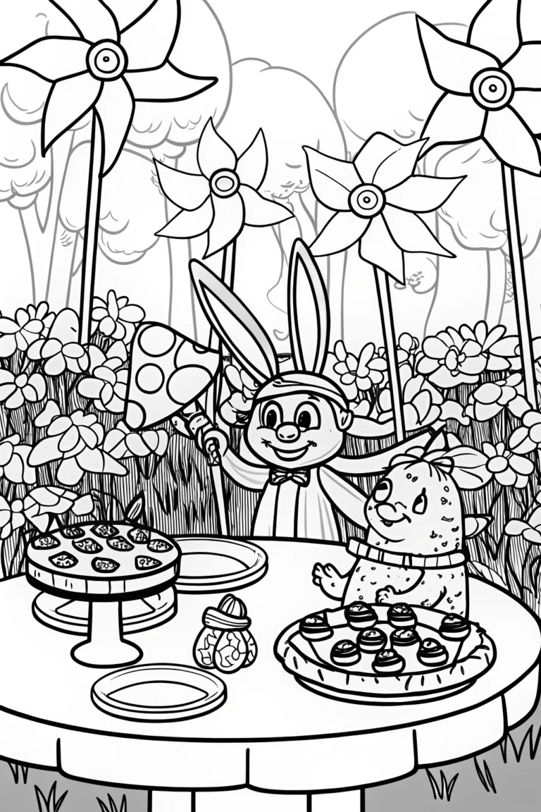 Banban’s Enchanted Garden Party Coloring Page coloring pages