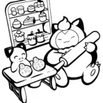 Snorlax Bakery Coloring Page