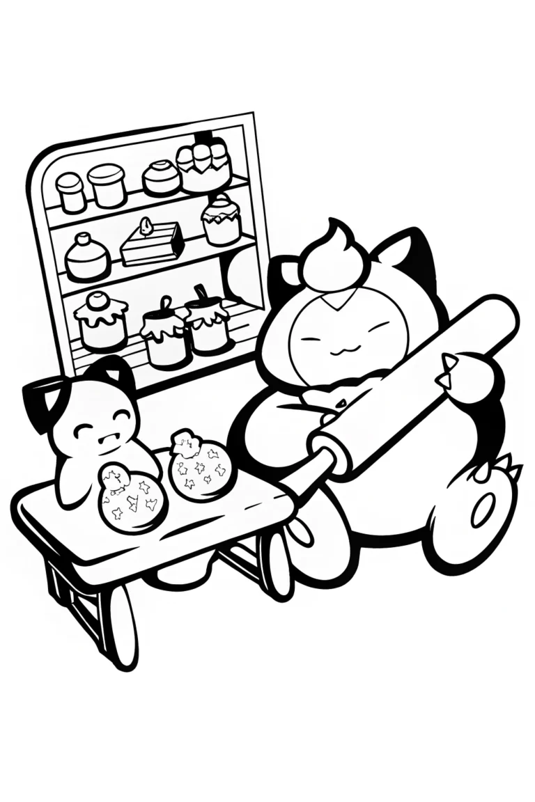 Snorlax Bakery Coloring Page coloring pages