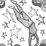 Ninja Starlight Acrobatics Coloring Page