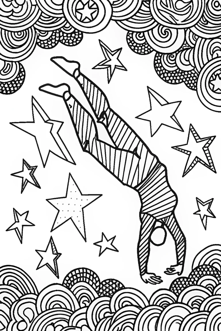 Ninja Starlight Acrobatics Coloring Page coloring pages