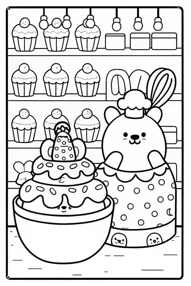 Squishmallow Bake-Off Coloring Page coloring pages
