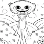 Huggy Wuggy’s Dreamy Adventure Coloring Page