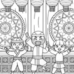 Ninja Sensei and the Playful Students Coloring Page
